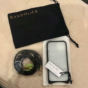 Bandolier black Emma iPhone 12/12 Pro phone case with gold hardware! BRAND NEW